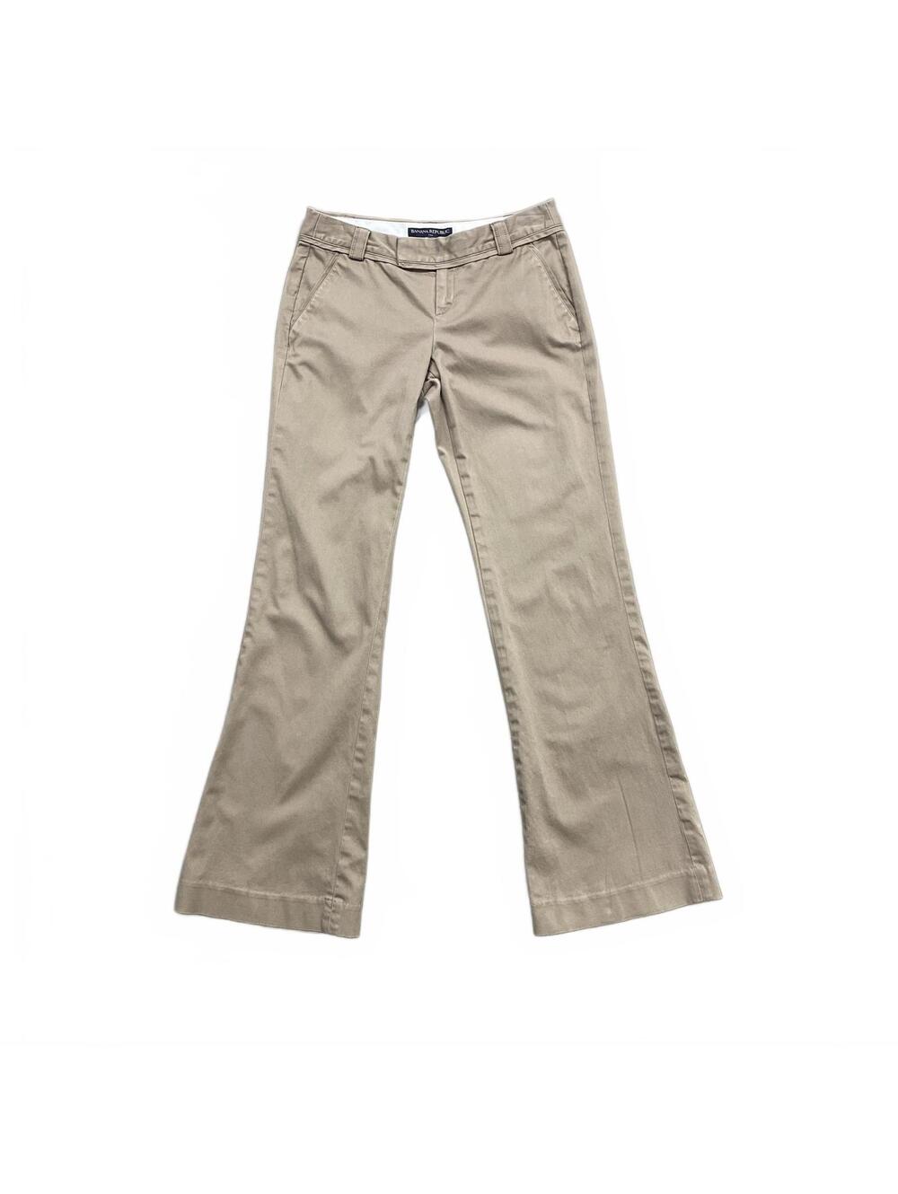 Banana Republic Petites Khaki Bootcut Trousers – Size 00P – Stretch Cotton Women